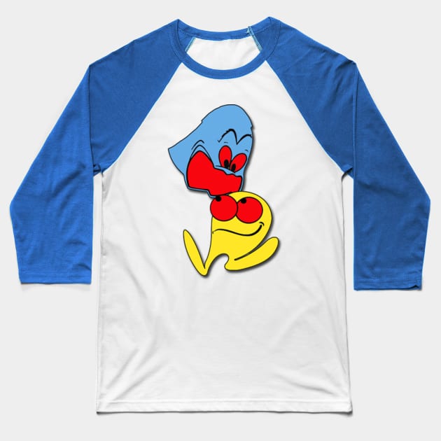 Pac Man Art Baseball T-Shirt by RoswellWitness